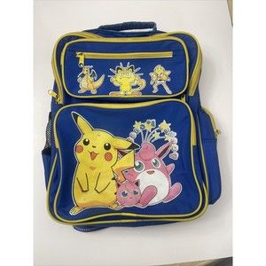 RARE Vintage Pocket Monsters Pokemon backpack Blue Pikachu Meow this